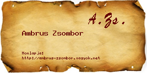Ambrus Zsombor névjegykártya